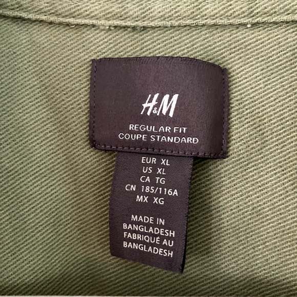 XL army green over shirt H&M - Picture 2 of 3